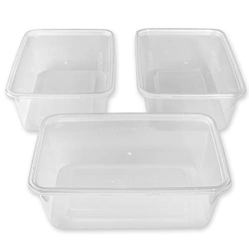 We Can Source It Ltd - 50 x 500ml Plastic Microwave & Freezer Safe Food Containers with Lids - BPA-Free, Reusable, Takeaway Meal Prep Container - Catering Grade Food Storage Boxes for Home & Business - Food Storage