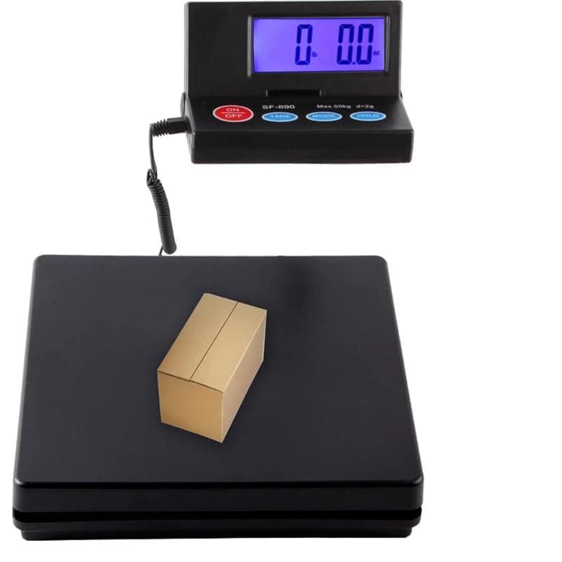 ALETO 25cm*25cm Black Stainless steel Platform 50KG 110lb / 2g 0.1oz Digital Heavy Duty Large Capacity Weighing Platform Scale for Postal Industrial Commercial Shop Kitchen Letter Parcels Luggage Scales - Kitchen Scales