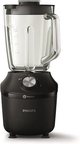 Philips Blender 3000 Series, ProBlend System, 2L Maximum Capacity, 1.25L Effective Capacity, 600W, 2 Speed Settings & Pulse, Glass Jar, Black (HR2291/01) - Blenders