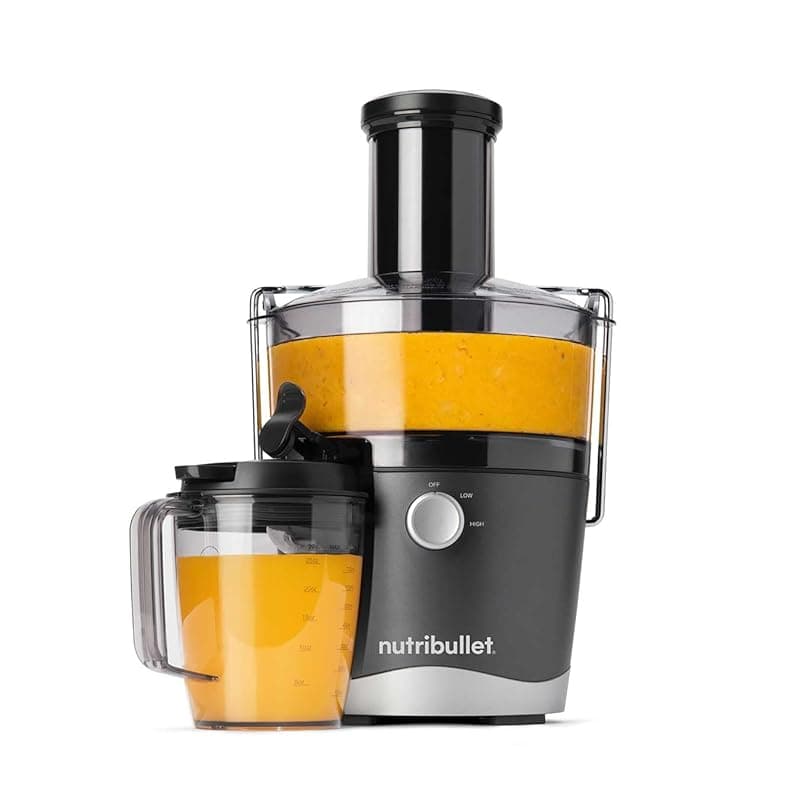 NutriBullet 800W Centrifugal Juicer - 8 Piece Set - 1.5L Pulp Basin & 800ml Juicer Pitcher - Two Speeds, Wide 3" Chute, No-Drip Spout & Dishwasher Safe - Juice Tough Fruits and Vegetables With Ease - Juicers