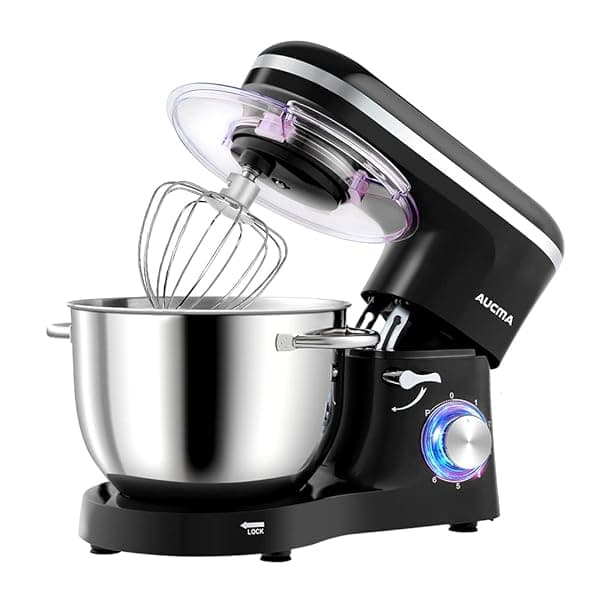 Aucma Stand Mixer, 6.2L Food Mixers for Baking, Electric Kitchen Mixers with Bowl, Dough Hook, Wire Whip & Beater (6.2L, Black) — Stand Mixers deal