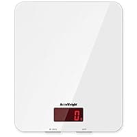 ACCUWEIGHT 201 Digital Kitchen Scales Food Scale with Tempered Glass Platform Electronic Cooking Scales with Backlit LCD Display Multifunctional Scale for Home Office Use, 5kg,11lb