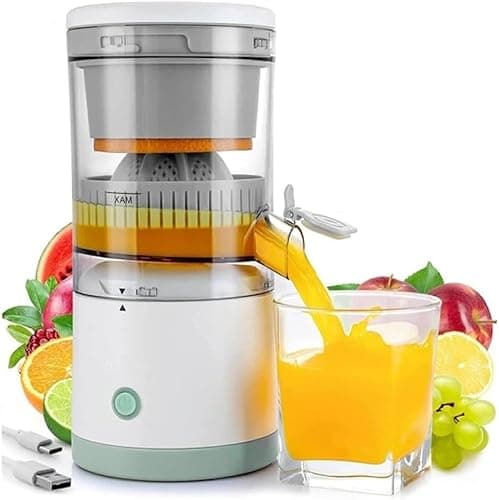 Electric Citrus Juicer Fruit Orange Juice Machines Rechargeable Portable Lemon Squeezers with USB Cable Grapefruit, Oranges Lemon Efficient Juicing Machine for Fresh & Healthy Juices 45w