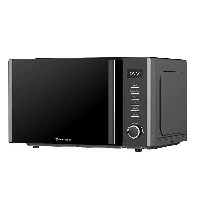 Rediffusion 30L Digital Combination Microwave, 900W Microwave,1200W Grill & 2200W Convection, Grill Rack, Defrost, Stainless Steel Cavity, 5 Power Levels, 8 Auto Menus, Freestanding, Black - REDCMW30B - Microwaves