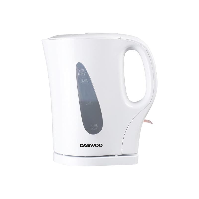 Daewoo Essentials 1.7L Fast Boil Electric Kettle – White Plastic Cordless Jug with Auto Shut-Off & Boil-Dry Protection, Compact, Easy to Use & Clean - Kettles