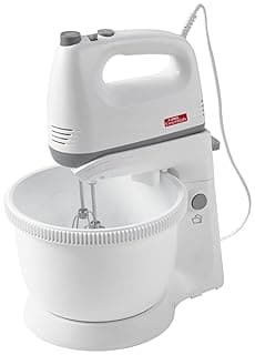 Judge 2-in-1 Hand Electric Mixer with Stand and Bowl, 2 Whisks and 2 Dough Hooks, 5 Speed Hand Food Mixer with Turbo Function, Detachable Bowl, Tilting Stand, 300W — Stand Mixers deal