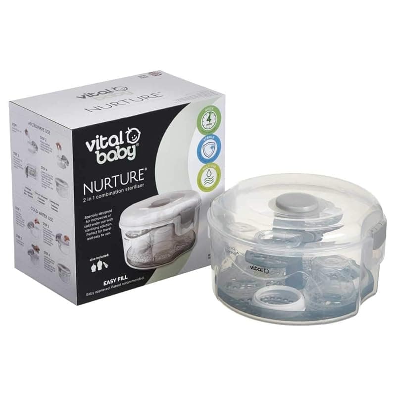 Vital Baby Nurture 2 in 1 Combination steriliser, Microwave and Cold Water sterilisation, clear - Microwaves