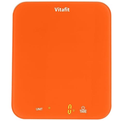 Vitafit 33lb/15kg Food Scales in High Precision 0.1oz/1g, Our Own Kitchen Scales Professional Factory SINCE 2001, digital scales for Cooking & Baking, LED, 3 AAA Battery, Refreshing Orange - Kitchen Scales