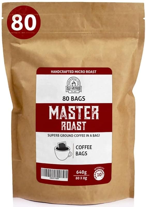 Old Grinder - 80 Coffee Bags | Master Roast Blend | Dark Roast - Coffee Tea Accessories