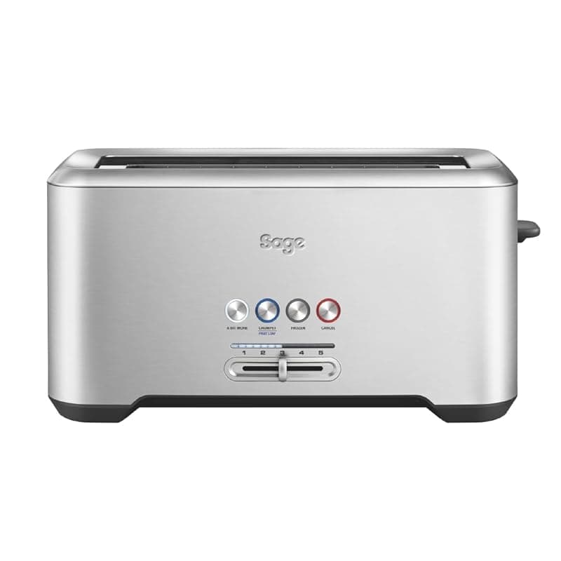 Sage - The 'A Bit More' Toaster 4 Slice With Wide Slots - 5 Settings Including A Bit More, Fruit Bread, Crumpet & Frozen - Brushed Stainless Steel - Toasters
