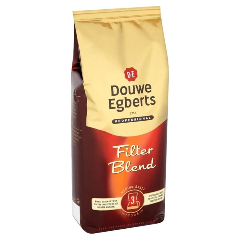 JDE Douwe Egberts Professional Filter Blend Coffee 1KG 1000g French Press Cafetiere Ground Bag (1 x 1kg Bags) - Coffee Tea Accessories