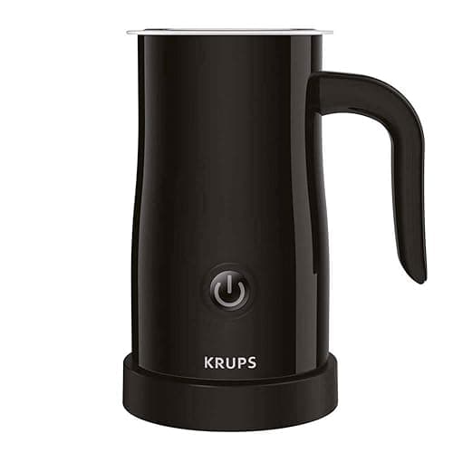 KRUPS Electric Milk Frother, One-Touch Control with Hot & Cold Foam, Non-Stick Jug, 360° Rotating Base, Auto Shut-Off, XL1008 – Black - Coffee Tea Accessories