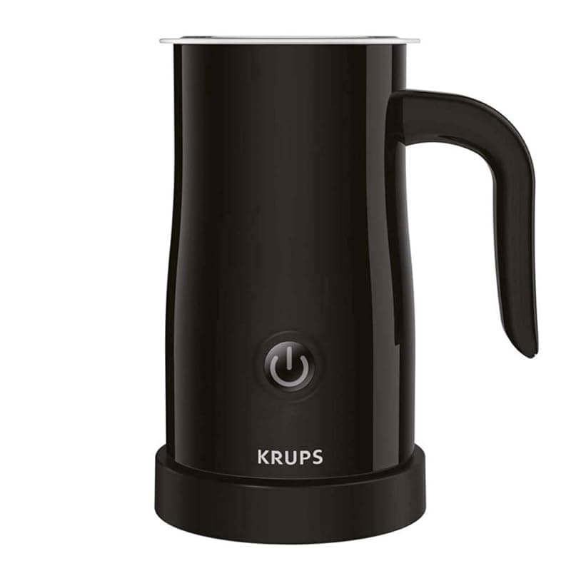 KRUPS Electric Milk Frother, One-Touch Control with Hot & Cold Foam, Non-Stick Jug, 360° Rotating Base, Auto Shut-Off, XL1008 – Black - Coffee Tea Accessories