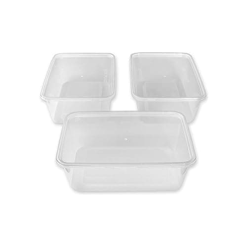 We Can Source It Ltd 50 x 650ml Plastic Microwave & Freezer Safe Food Containers with Lids - BPA-Free, Reusable, Takeaway Meal Prep Containers - Catering Grade Food Storage Boxes for Home & Business - Food Storage