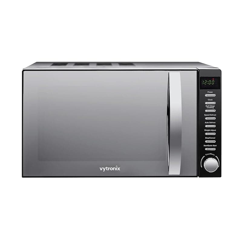 VYTRONIX VY-HMO800 800W Digital Microwave Oven | Freestanding Microwave with 6 Power Levels, Clock & Timer Function | Black Microwave with Mirrored Front, 20 Litre Capacity-hmo800 - Microwaves