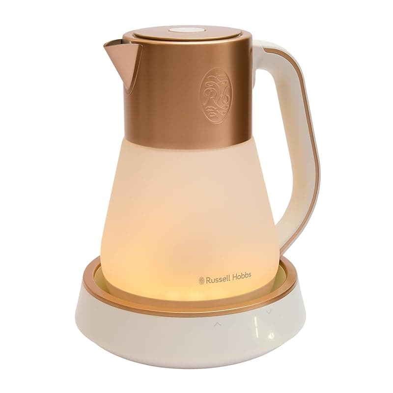 Russell Hobbs Calm Kettle (1.7L, AI-designed, Variable temperature 40-100°C, Digital display, Soothing sounds, 360° base, Frosted glass, Copper accents, Quiet boil technology, 3000W) 27450 - Kettles