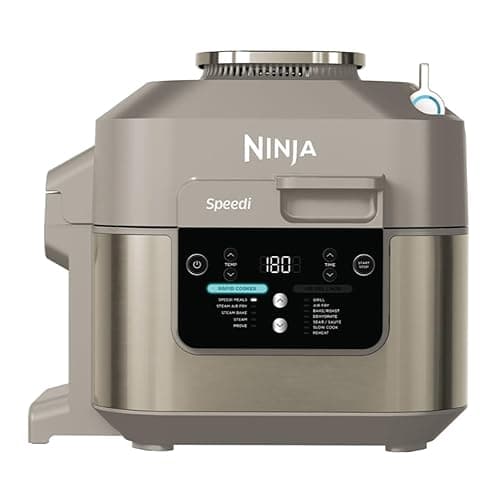 Ninja Speedi 12-in-1 Multi-Cooker, Air Fryer and Slow Cooker, 5.7L Cooking Pot, Meals for 4 in Minutes, Air Fry, Steam, Grill, Bake, Roast, Sear, Slow Cook and More, Stone Gold ON500UKSTGD