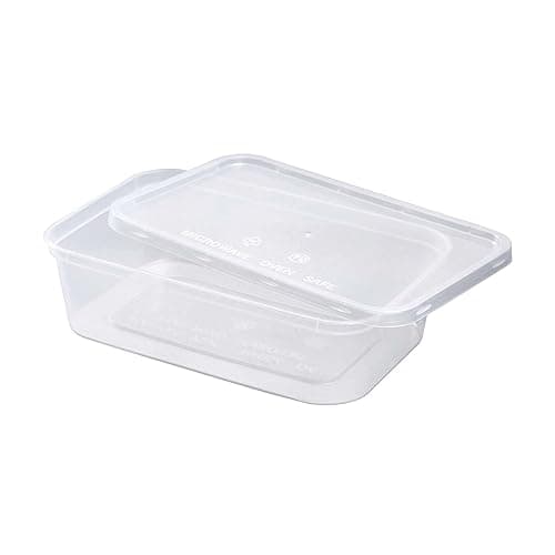 We Can Source It Ltd 50 x 750ml Plastic Microwave & Freezer Safe Food Containers with Lids - BPA-Free, Reusable, Takeaway Meal Prep Containers - Catering Grade Food Storage Boxes for Home & Business - Food Storage