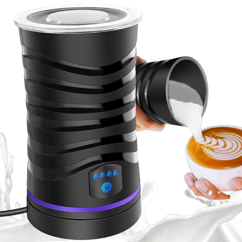 Generic Electric Milk Warmer and Frother, 4 in 1 Automatic Frother and Milk Steamer, 600ml Large Capacity Hot and Cold Foam Maker for Coffee Latte Cappuccino, Hot Chocolate, Black - Coffee Tea Accessories