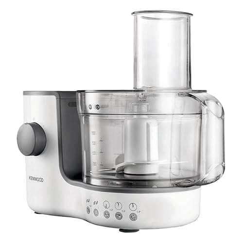 Kenwood Compact Food Processor, 1.4L Bowl, Blender, Emulsifying, Chopping Blade, Shredder Disc 400W, FP120, White - Food Processors