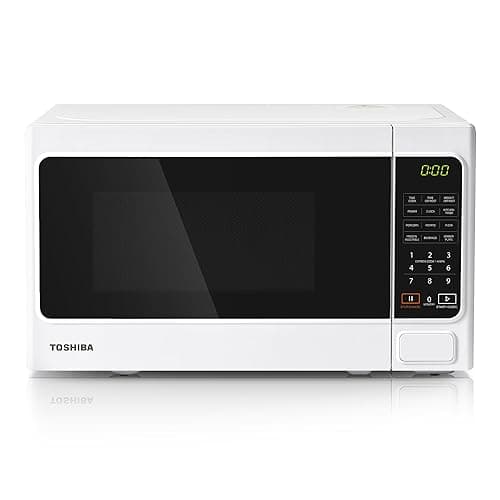 Toshiba 20 Liter 800W Digital Solo Small Microwave With 11 Power Levels, One-touch Express Cook with 6 Preset Recipe, Defrost, Digital Display, Perfect for 9'' pizza, Easy Clean, White- MM-EM20P(WH) - Microwaves