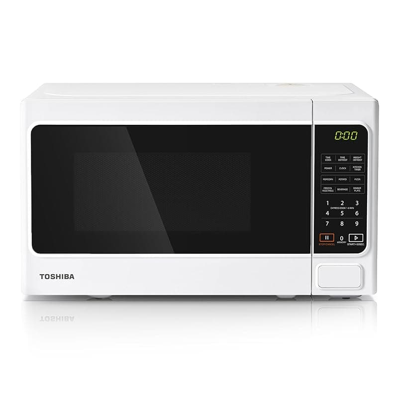 Toshiba 20 Liter 800W Digital Solo Small Microwave With 11 Power Levels, One-touch Express Cook with 6 Preset Recipe, Defrost, Digital Display, Perfect for 9'' pizza, Easy Clean, White- MM-EM20P(WH) - Microwaves
