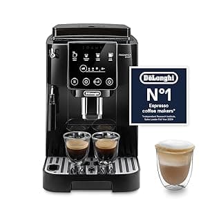 De'Longhi Magnifica ECAM222.20.B, Automatic Coffee Machine with Milk Nozzle, Bean to Cup Espresso Machine with 4 One-Touch Recipes, Soft-Touch Control Panel, 1450W, Black