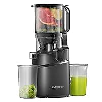 AMZCHEF Automatic Cold Press Juicer Machines 250W Liberate Your Hands -145MM Opening and 2L Capacity Slow Juicers for Whole Fruit and Vegetable, with Triple Filter, Safety Lock, Classic Black