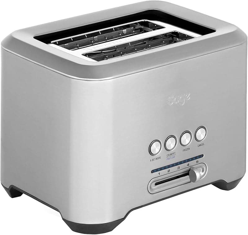 Sage - The 'A Bit More' Toaster 2 Slice With Wide Slots - 5 Settings Including A Bit More, Fruit Bread, Crumpet & Frozen - Brushed Stainless Steel - Toasters