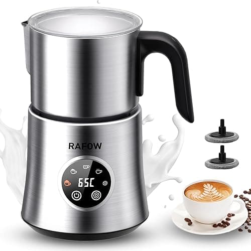 Milk Frother Electric 5 in 1 - Automatic Milk Frothers 500ml Large Capacity Split Milk Steamer Silent Operation Milk Heater and Warmer Hot & Cold Milk Foamer Dishwasher Safe for Latte Coffee Chocolate