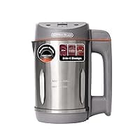 Hamilton Beach 3-in-1 Soup Maker, Smoothie Blender & Jam Maker, 1.6L, Easy Read Angled Digital Display, Auto-Stir & Overspill Sensor, Makes 4-6 Portions of Soup, Easy Clean, Grey - HBSM003G