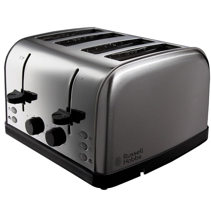 Russell Hobbs 18790 Futura 4-Slice Toaster, 1500 W, Stainless Steel Silver, Four Slice - Toasters