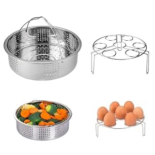 Grizef SUS304 Stainless Steel Steamer Basket with 304 Stainless Steel Egg Steam Rack Compatible with Instant Pot 5,6,8 qt Electric Pressure Cooker — Multi-Cookers deal