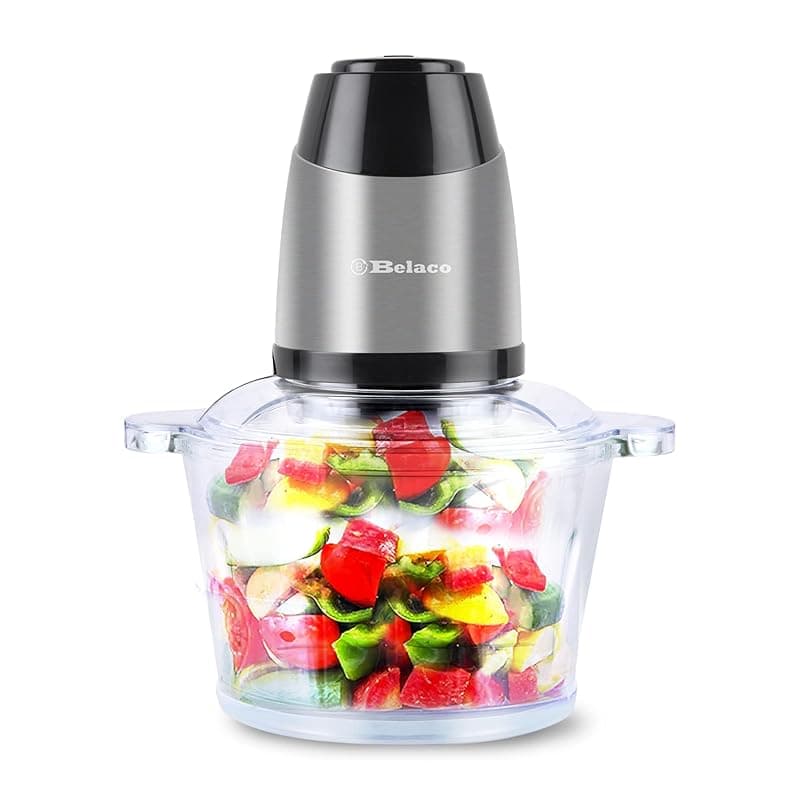 Belaco Food Processor Blender Mixer Chopper Meat 2L Glass Bowl Vegetable Grinder Fruits Nut Multi-Functional Sharp Steeliess Steel Blade - Food Processors