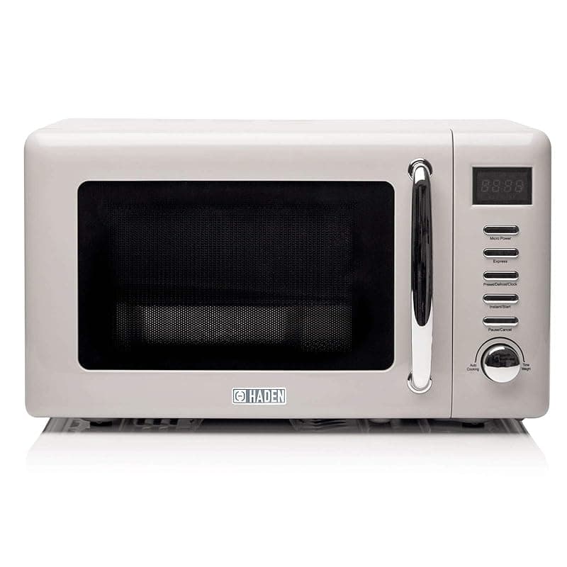 HADEN Cotswold 800W Microwave Oven - 20L Capacity - 5 Power Levels Digital Microwave - 60 Min Timer, Easy To Clean, Defrost/Express Function, Stainless Steel Countertop Microwave - Putty - Microwaves
