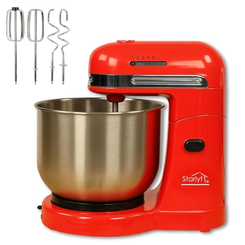 STARLYF Fast Mixer, Basic & Easy Electric Kitchen Mixer, 5 Speed/Kitchen Electric Food Mixer, Baking With Bowl, Easy to clean, Low Consumption - Stand Mixers