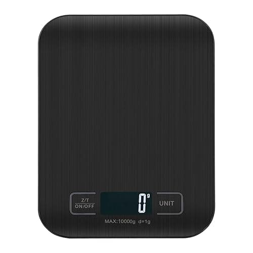 Torchtree Kitchen Scales, 22lb Food Scale with Batteries, 5 Units with Tare Function, Touch Button, Backlit LCD, Black-10kg