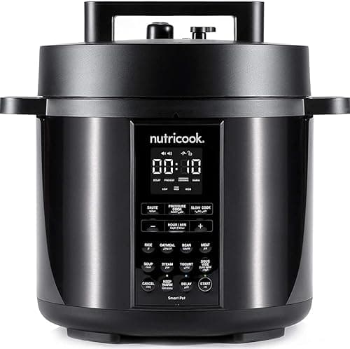 Nutricook Smart Pot 2, 8 Liters, 9 In 1 Electric Pressure Cooker, Slow Cooker, Rice Cooker, Steamer, Sauté Pot, Yogurt Maker & More, 12 Smart Programs With New Smart Lid, 2 Years Warranty