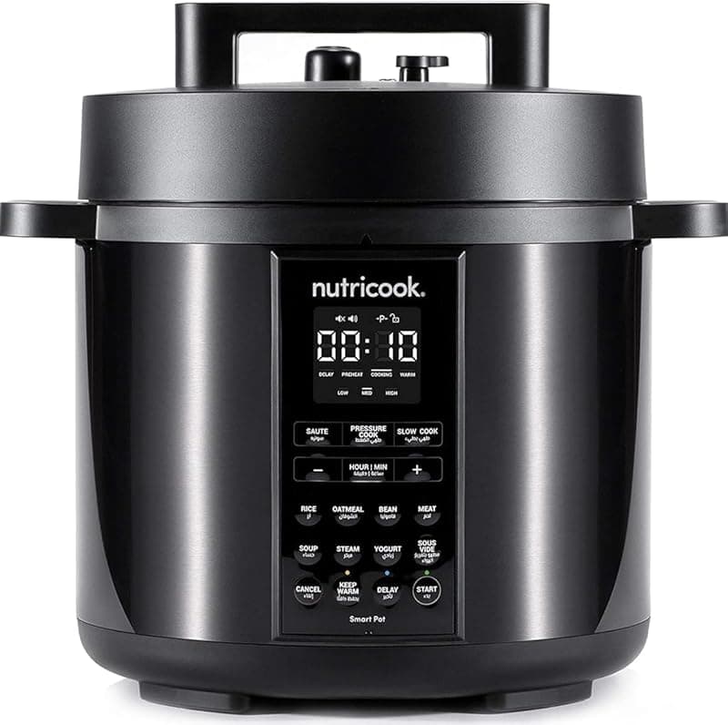 Nutricook Smart Pot 2, 8 Liters, 9 In 1 Electric Pressure Cooker, Slow Cooker, Rice Cooker, Steamer, Sauté Pot, Yogurt Maker & More, 12 Smart Programs With New Smart Lid, 2 Years Warranty - Multi Cookers