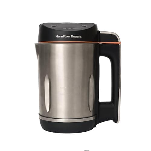 Hamilton Beach 3-in-1 Soup Maker, Smoothie Blender & Jam Maker, 1.6L, Easy Read Angled Digital Display, Auto-Stir & Overspill Sensor, Makes 4-6 Portions of Soup, Easy Clean, Black - HBSM003J - Blenders