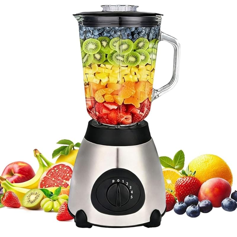 Vlocky Blender, 1000W Smoothie & Food Blender, 20000 RPM Fruit blender with 1.5 Liter Large Glass Cups, Stainless Steel Housing, Quiet Noise Reduction Design for Home Juice & Smoothie Making - Blenders