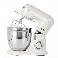 Kitchen in the box Stand Mixer, 6L Electric Food Mixer with 10 Speeds, 1300W Kitchen Appliance for Home Baking, Colorful Baking Tool for Bread Dough Cake with Dough Hook, Whisk, Beater (Grey White)