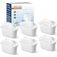 6-Pack Brita Universal Filter Cartridges, Replacement for All Brita Filter Jugs, Long-Lasting Performance & Safety: Reduces Limescale, Chlorine, Lead, Copper for Appliance Care and Healthier Water