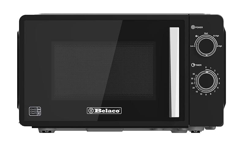 Belaco 800W Microwave Compact Size Microwave Oven with Manual Control, 10 Power Levels, 20L Capacity, Timer Function, Easy Clean Interior Ideal for Home or Office Use - Microwaves