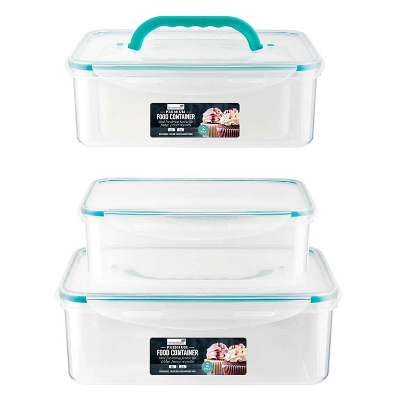 homeshopa.com HOMESHOPA Premium Airtight Food Storage Containers Set of 2, Large Lunch Boxes with Carrying Handle, Reusable and comes with Lids, Leakproof, BPA Free, Dishwasher, Freezer, Microwave Safe - Food Storage