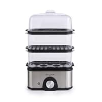 Salter 3-Tier Food Steamer – 1-2 Portions, Compact Multi-Cooker with 3 Steam Baskets, Electric Egg Cooker, 8-Egg Capacity, Vegetable Steamer, 60-Minute Timer, 3L Capacity, Cook Simultaneously, 500W — Multi Cookers deal