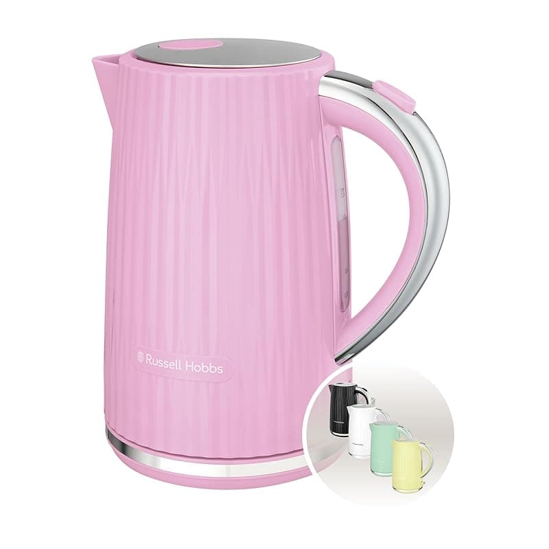 Russell Hobbs Electric Kettle (Hot Water, Tea or Coffee, 1.7L, Push to open lid, Perfect pour spout, Removable washable filter, Illuminated switch, Chrome accents, Raspberry, 3000W) Eden 27362 - Kettles