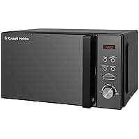 Russell Hobbs RHM2076B 20 Litre 800 W Black Digital Solo Microwave with 5 Power Levels, Automatic Defrost, 8 Auto Cook Menus, Clock and Timer, Easy Clean
