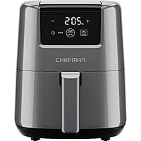 Chefman 2L Mini Air Fryer – Digital Space-Saving Compact Air Fryer with Nonstick and Dishwasher Safe Basket, Quick & Easy Meals in Minutes, Features Digital Timer and Shake Reminder – Grey