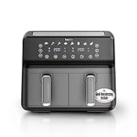 Keplin 9L Dual Zone Air Fryer - 8 in1 Cooking Functions - 2700W Energy-Saving Cooker - Extra-Large Capacity for Healthy Meals - Roast, Bake, Dehydrate, Reheat,- Family Size (9L)- 2 Years Warranty